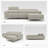 Ladonnia Gray Genuine Leather Sectional, L-Shaped Sofa with Adjustable Headrests,Leather Sofa with Right Hand Facing Chaise - Modern Classic Style-679581649-679677572