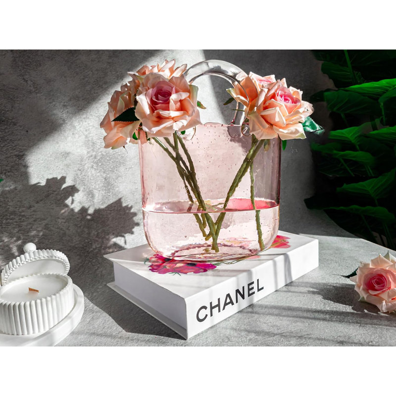 Vase de table en verre Noritoshi, Rose
