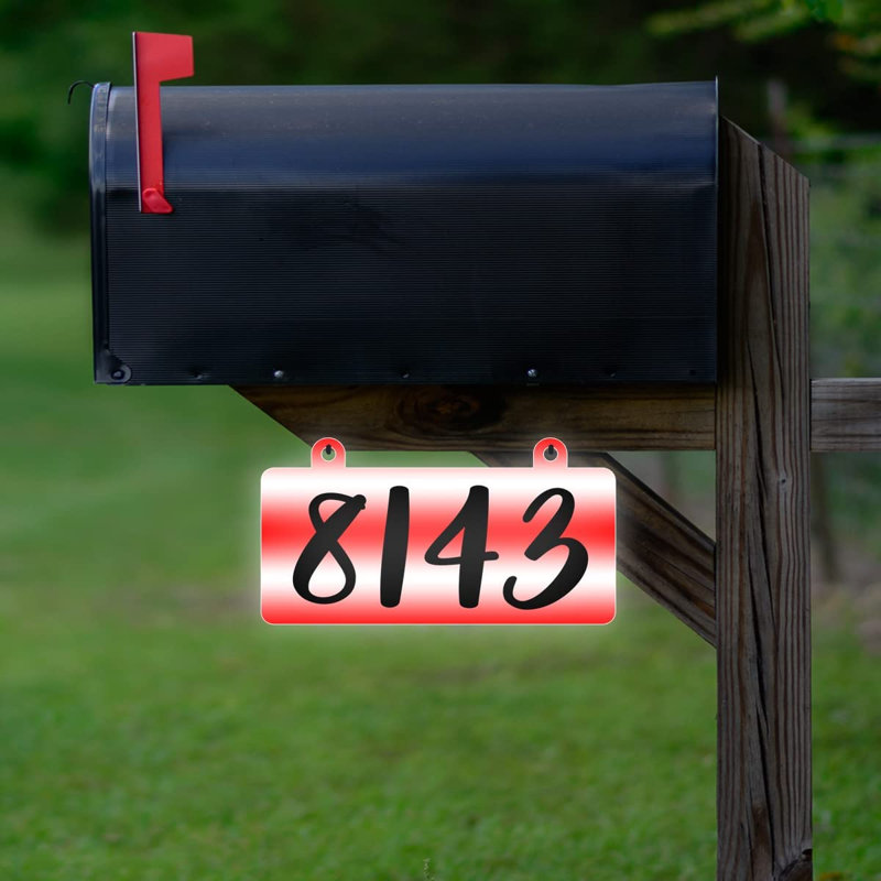 Plaque d'adresse sur 1 ligne, Rouge, Oui