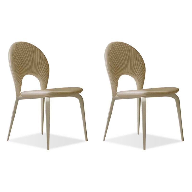Ensemble de 2 chaises d'appoint Modern Beige