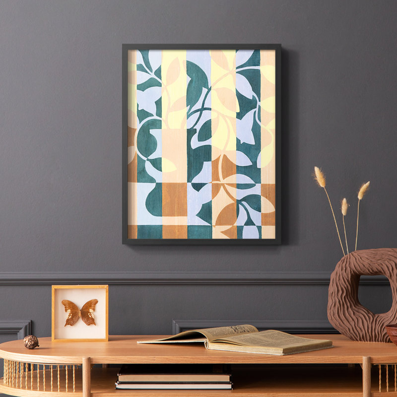«Chequered Cutting II», reproduction encadrée - bois massif, H 28 po x l 22 po, Noir