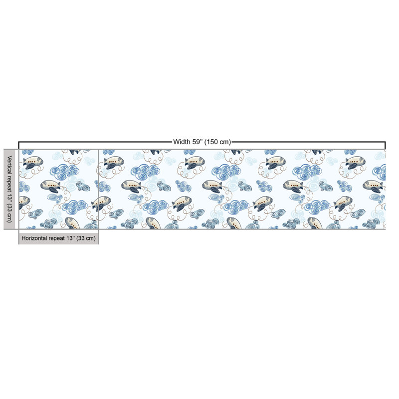 Chervon Airplanes and Clouds Multi-Purpose Fabric
