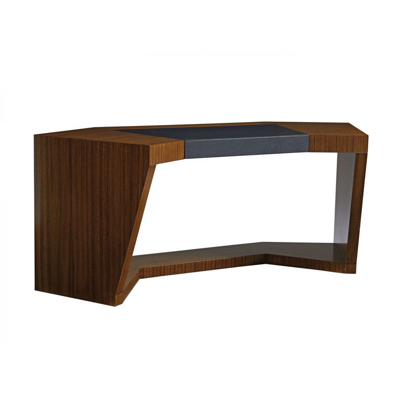 Paragon Transitional Black/Brown Wood Home Office Desk with Drawer
