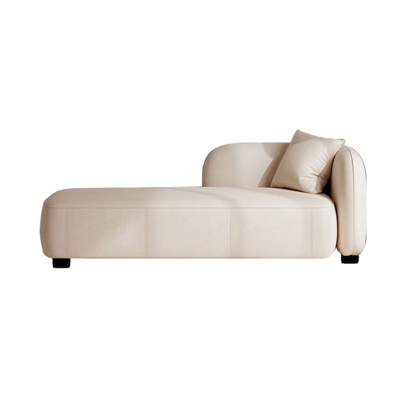 Chaise longue rembourrée Kurtlin, Accoudoir à droite (vu de face), Beige