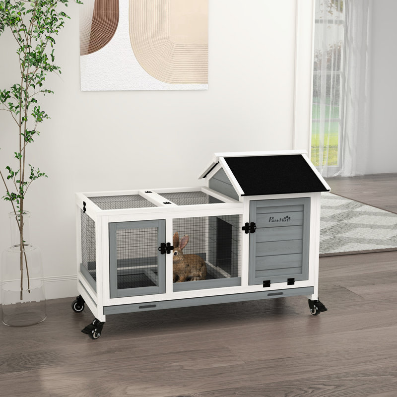Weather Resistant Rabbit Hutch, Grey