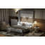 Grand lit escamotable avec bureau, lumières DEL et station de charge USB, gris