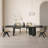 Black Solid Wood Ash Dining Table Set-113066103