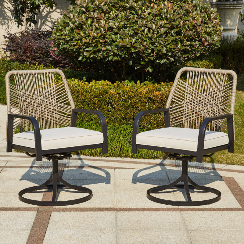 Ensemble de 2 chaises d'extérieur pivotantes