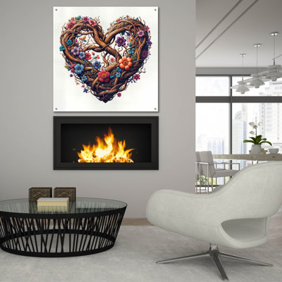  «Heart Blooms Again 1» par Rey Klimt, art mural en verre acrylique, 36 po x 36 po