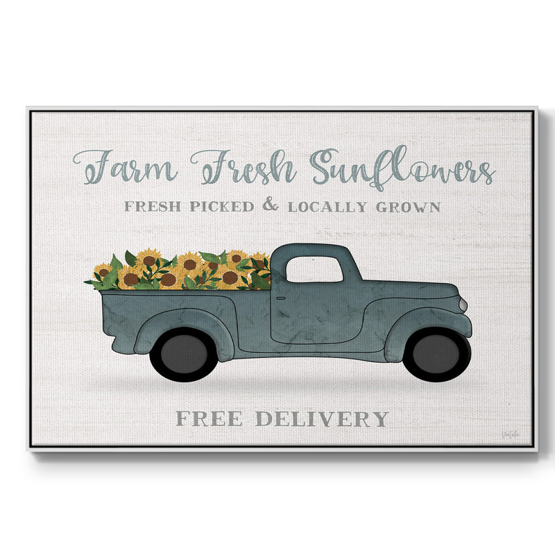 Camion Farmers Market, H 25 po x l 37 po x P 2 po, Toile avec cadre blanc