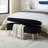 43.5-Inch Flannel Oval Storage Ottoman Bench With Metal Legs-1406882141