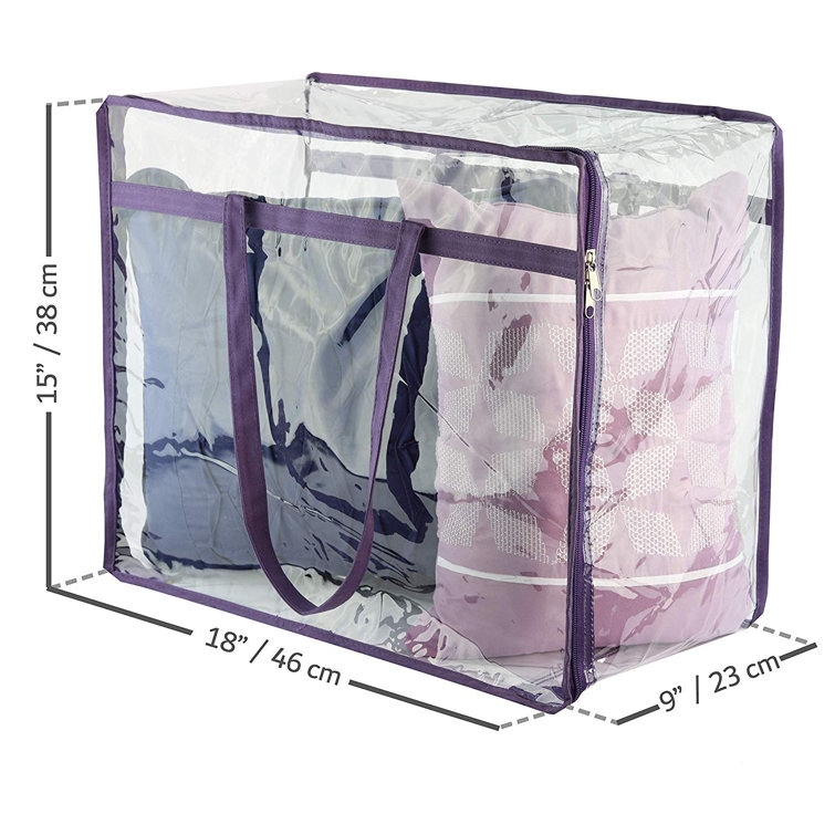 12 x 10 Inch Plain Transparent Glossy Vinyl Zipper Bags