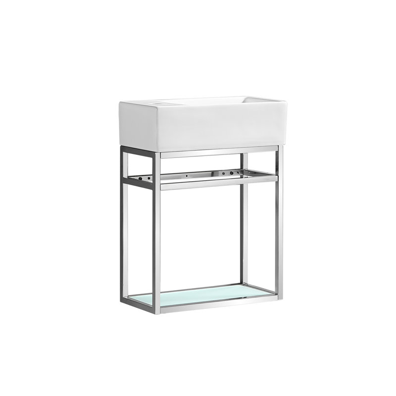 Ensemble de meuble-lavabo simple 19,5 po Pierre, Chrome