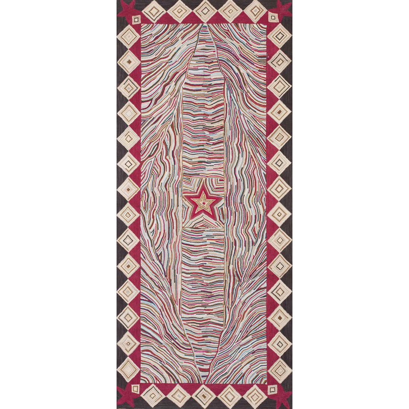 American Hooked Area Rug 6' x 9'