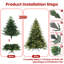 Arbre de Noël articulé artificiel 7,5 pi avec lumières et base en métal-1528058087