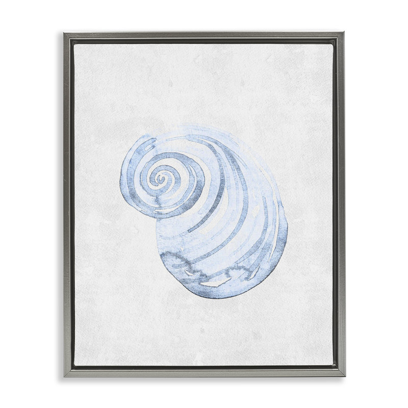 Cadre flottant en spirale Subtle Spiral Sea, design par Camila Juncos, H 21 po x l 17 po, Cadre flottant gris lustré