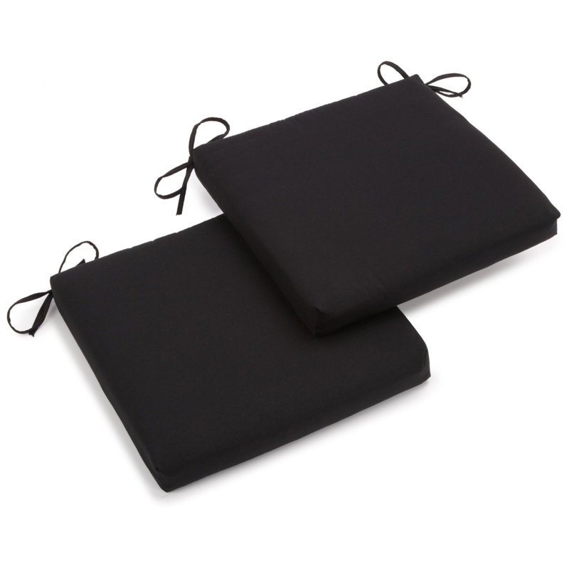 Coussin de chaise de salle à manger d'intérieur, Noir, Twill