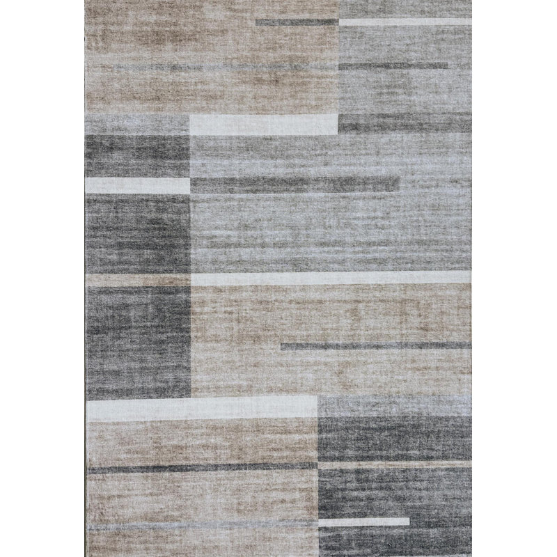 4' X 6' Gray and Brown Abstract Area Rug