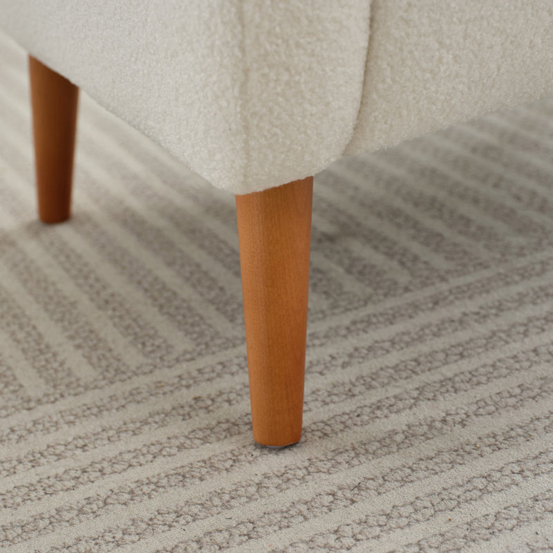 Chaise longue rembourrée Manhart, Peluche beige