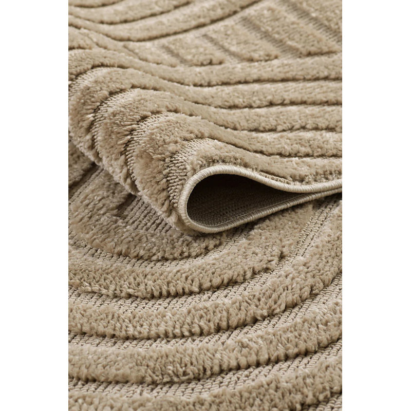 Beige Area Rug (3.3 x 6.6 ft), 100% Polypropylene, 1.1 in Pile Height | Machine Woven, Non-Slip Dot Underside, Antibacterial | Perfect for Living Room, Bedroom, & Home Decor, Easy to Clean with Spot Remover