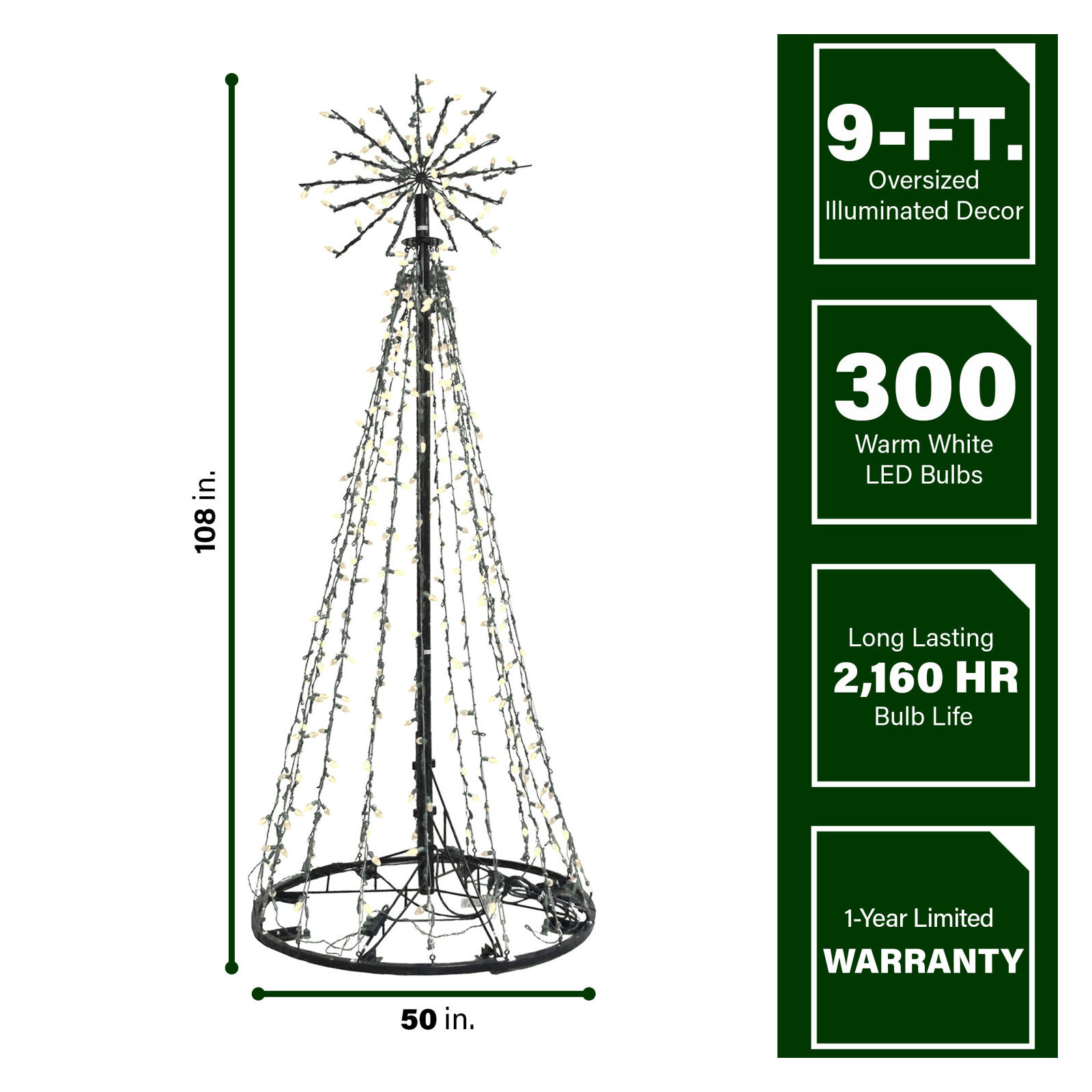 Light Tree with Starburst Topper Lighted Display