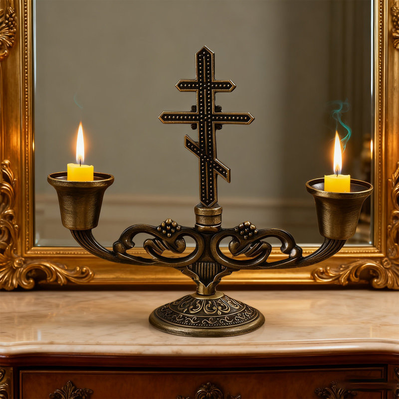 Petit chandelier rétro à deux têtes Retros