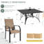 Ensemble de salle à manger 9 pièces pour terrasse - Comprend 8 chaises et une table carrée en métal avec trou pour parasol - 8 places pour la cour, la piscine, le balcon et le jardin-2094733479