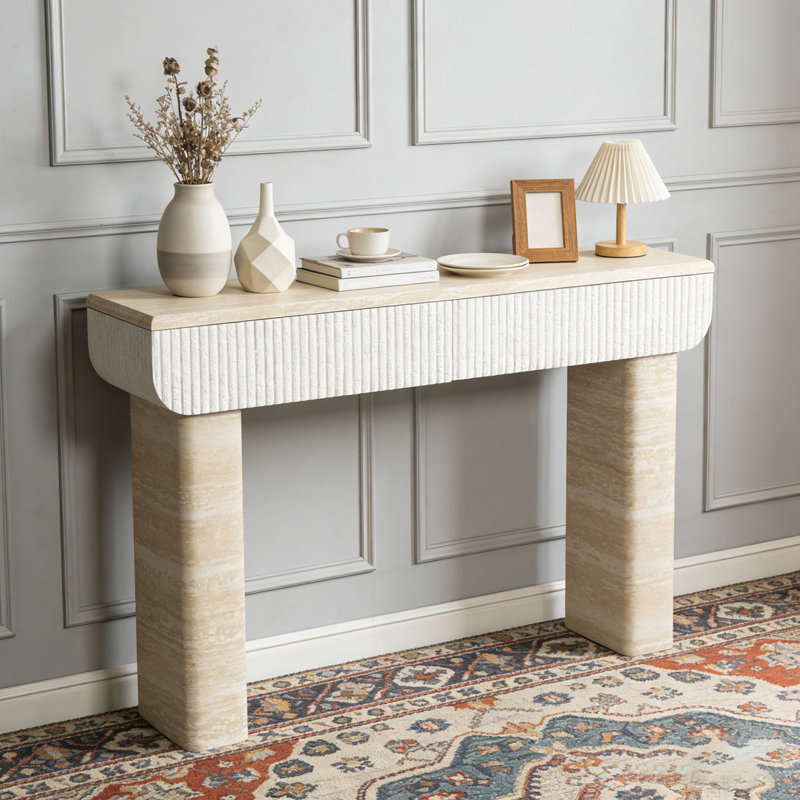 Console, canapé, Beige + jaune