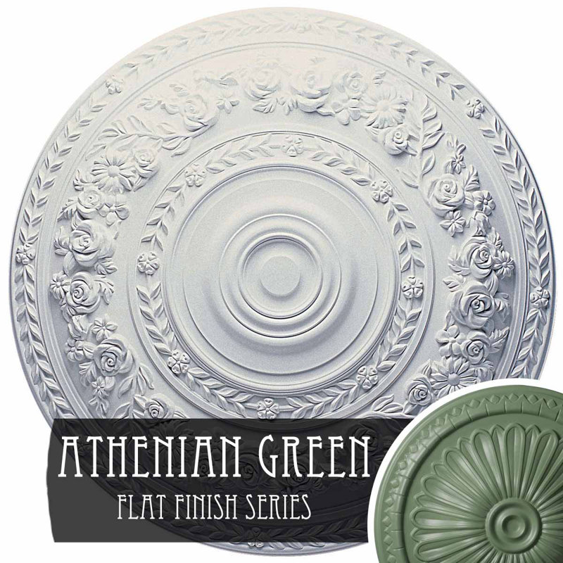 Rose Ceiling Medallion, Athenian Green
