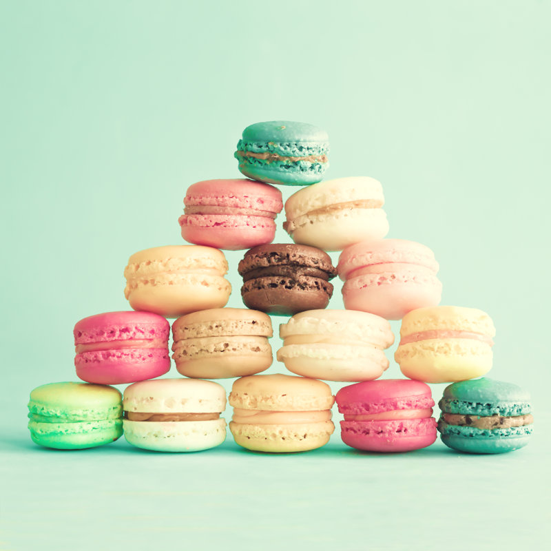 Pyramid Of Macaroons - Wrapped Canvas Print, 76cm H x 76cm W x 3.8cm D