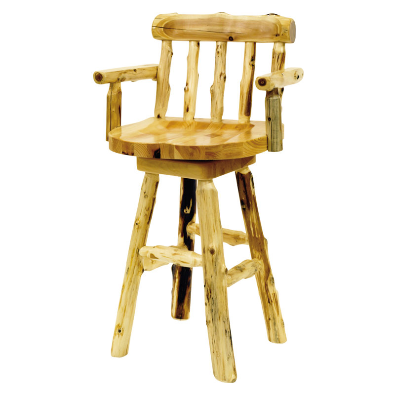 Tabouret de comptoir pivotant avec dossier et accoudoirs Fireside Lodge, Tabouret de comptoir (assise de 24 po de hauteur)