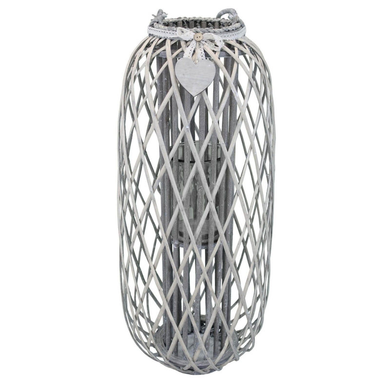 Metal Wall Lantern, 95cm H x 39cm W x 39cm D, Gray