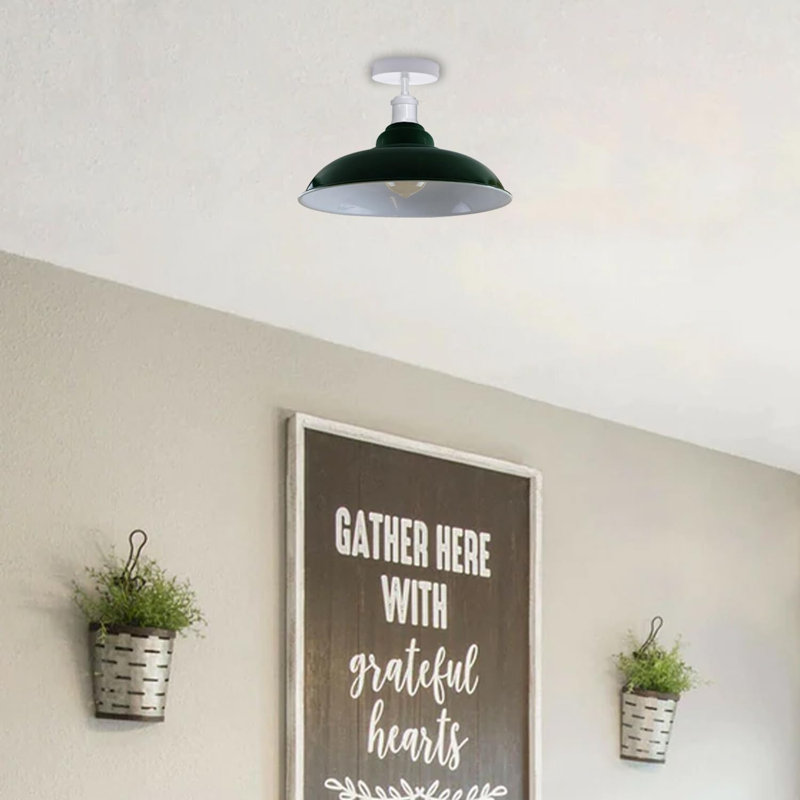 Navi Semi Flush Mount, Green