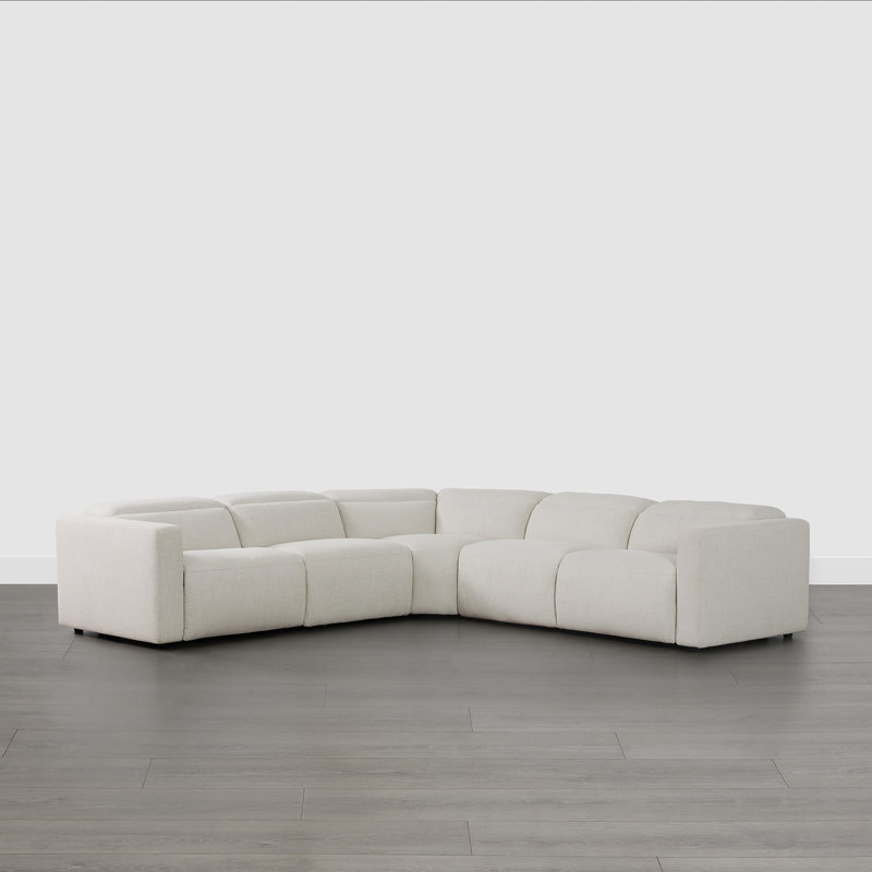 Canapé modulaire inclinable électrique 5 pièces Alaylah, Symétrique, H 39,4 po x l 125,2 po x P 125,2 po
