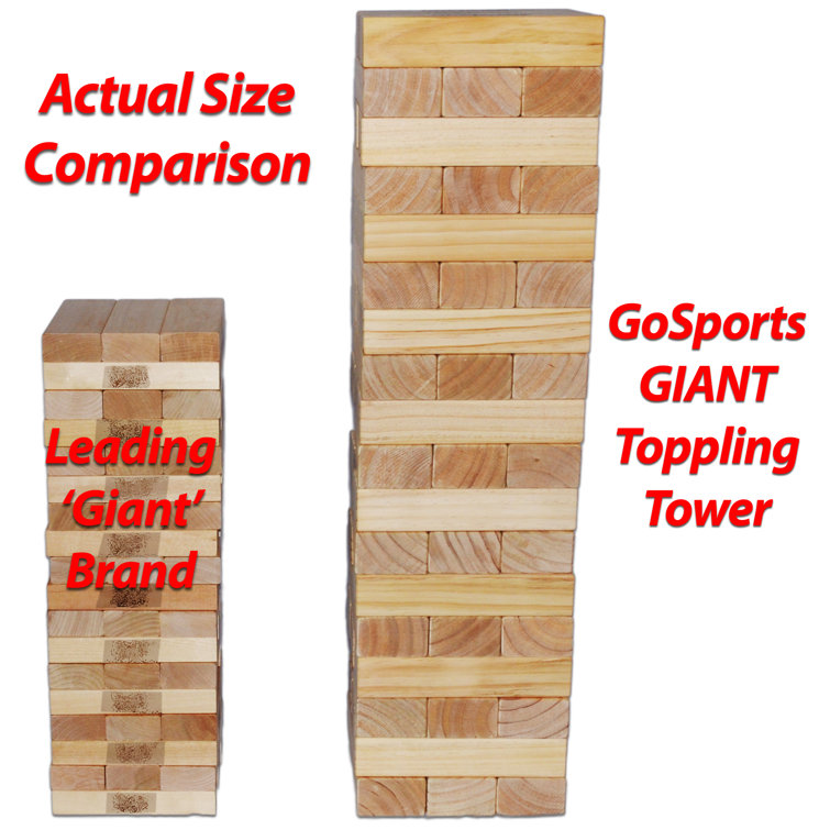 Giant Toppling Tower Game - 60 Blocks - Storage Crate - Indoor/Outdoor Set