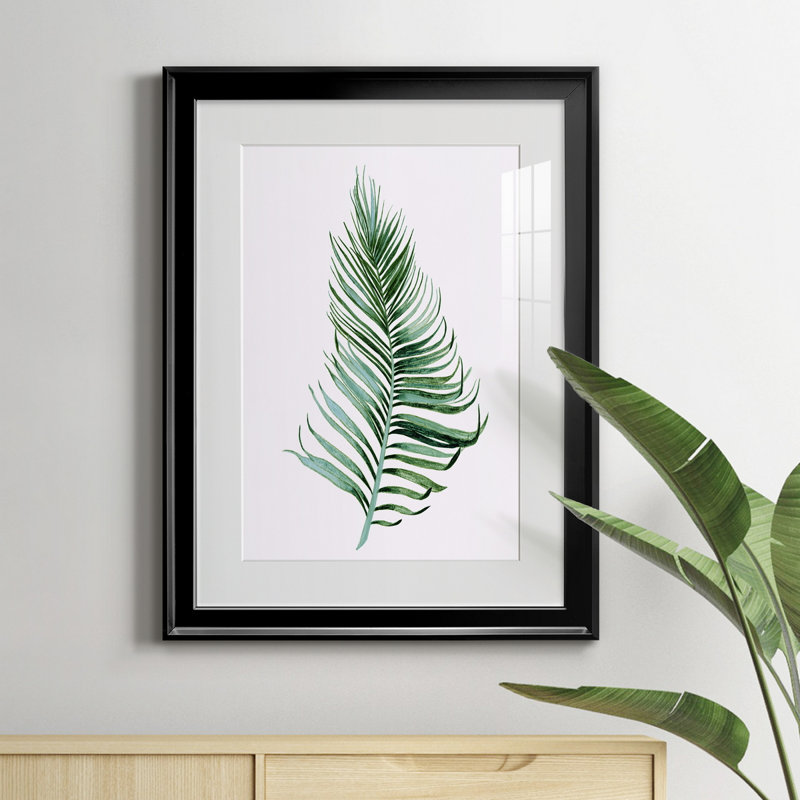 Sage Frond II - peinture encadrée, H 18,5 po x l 24,5 po x P 1,5 po, Noir