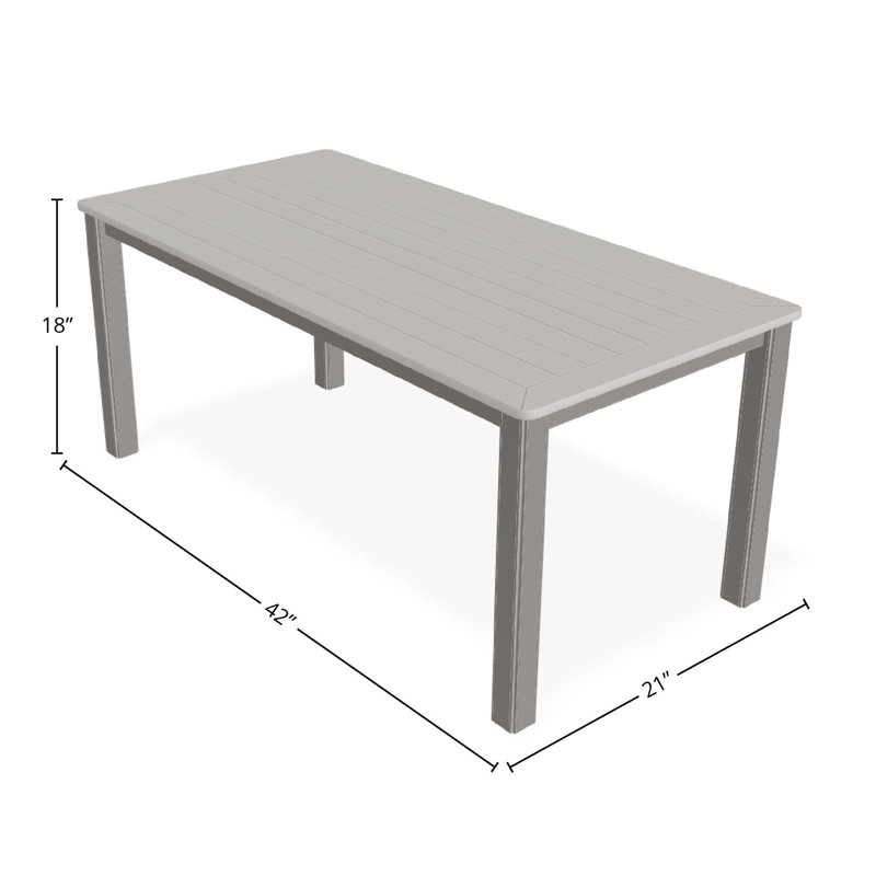 Robinett Rectangular Outdoor Coffee Table , 42 " W 21 " D, Warm Gray, Warm Gray