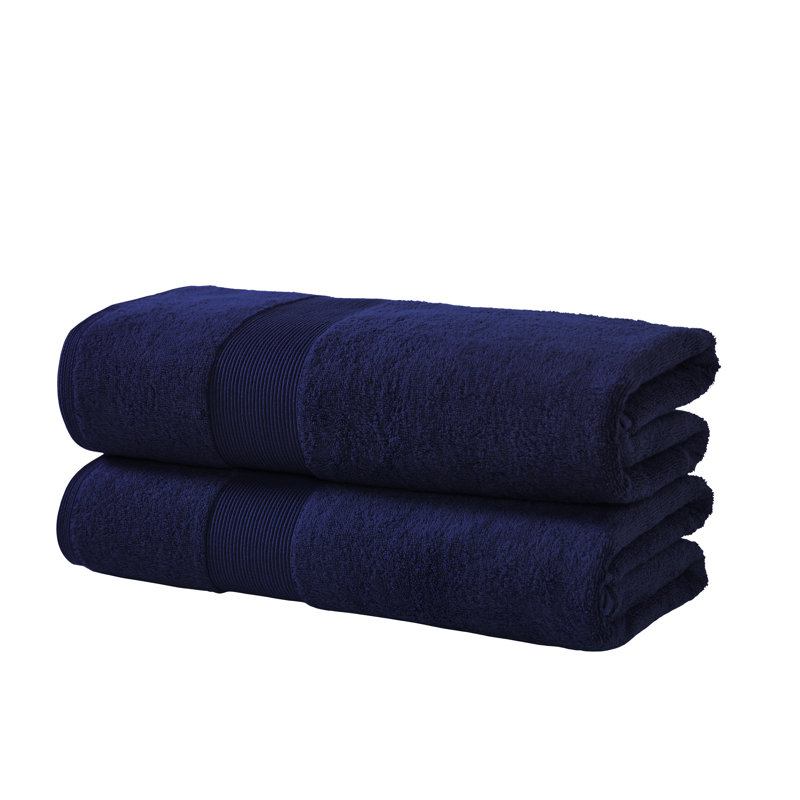 Ensemble de serviettes de bain 100% coton Harbin, Marine