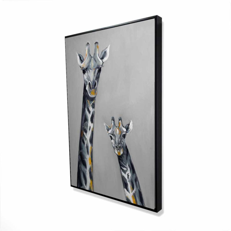 Acier girafe bleue - Toile encadrée, décor animal bleu pour la maison