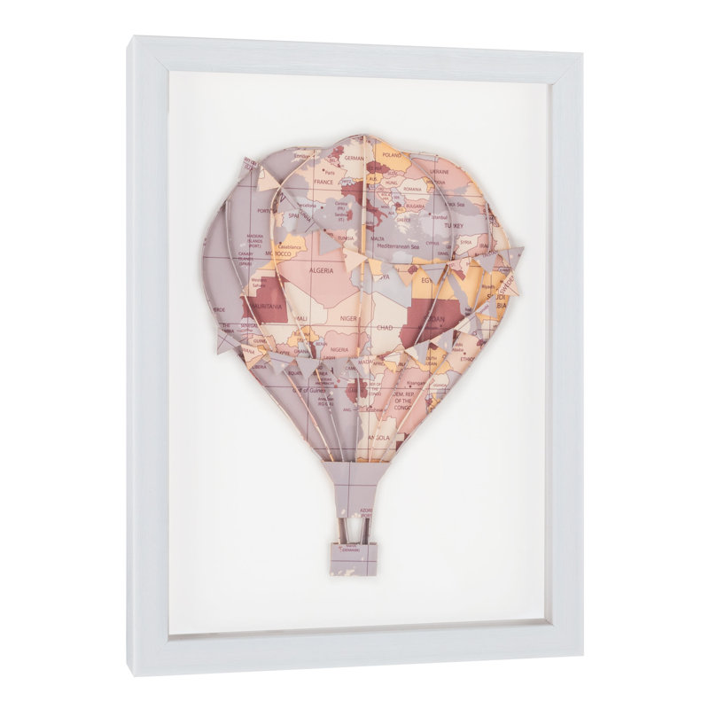 Flottant au-dessus, boîte à montgolfière rose