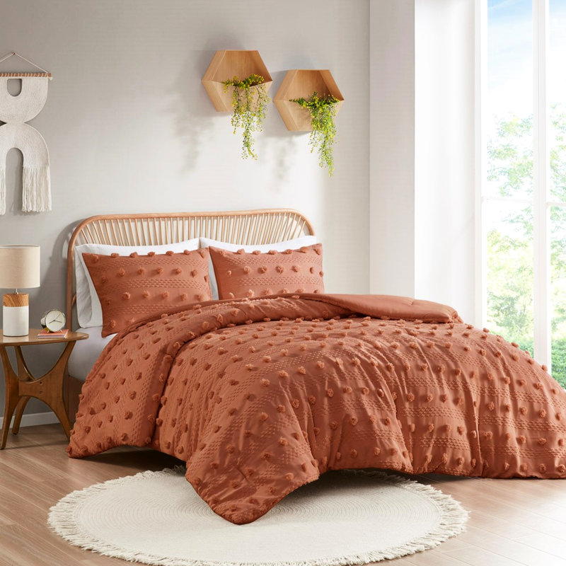 Édredon simple / simple TG et tissu en microfibre douce de couleur rouille
