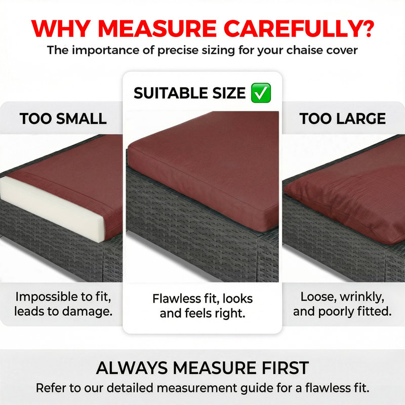  Special Size Covers Only, Outdoor 71.3" x 22.4" Chaise Lounge Cushion Cover (Set of 2), Red