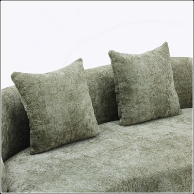 Curved Loveseat Sofa with Round Armrest and 2 Pillows, Ideal for Small Spaces and No Assembly Required by Ivy Bronx