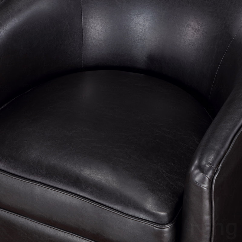 Chaise pivotante en similicuir, Noir, noir, noir, noir