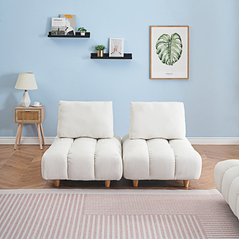 Canapé 2 places Mid-Century, 2, Beige