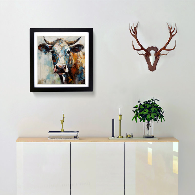 Single Picture Frame Print on Wood, Black