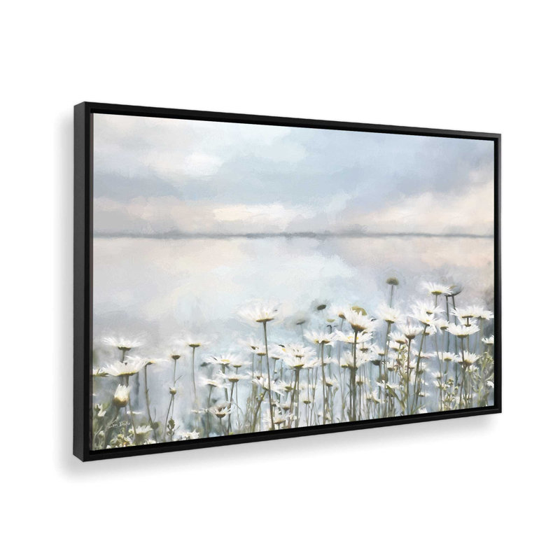 «Daisy Sunset» par Lori Deiter, reproduction d'art, H 9,5 po x l 13,5 po, Noir, Toile avec cadre