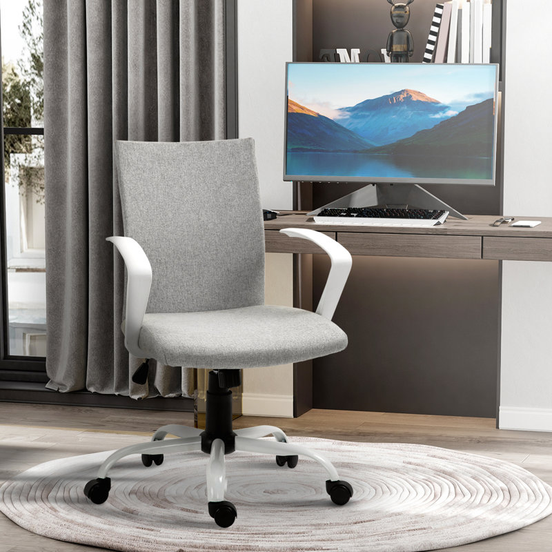 Coronita Linen Office Chair, Light Grey