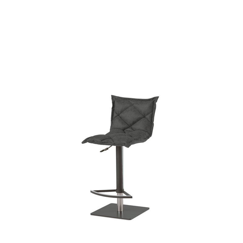 Filsaime Swivel Upholstered Adjustable Height Counter Stool with Metal Frame, Graphite, Graphite