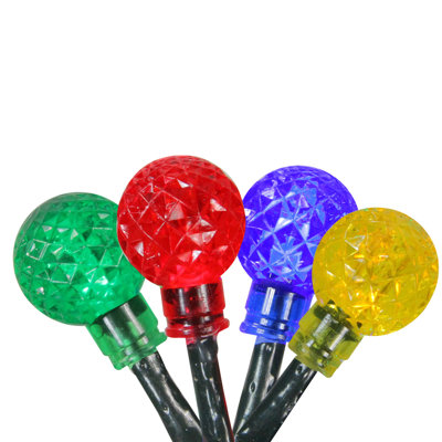 240 lumières de Noël sphériques G20 multicolores à DEL - fil vert de 80 pi